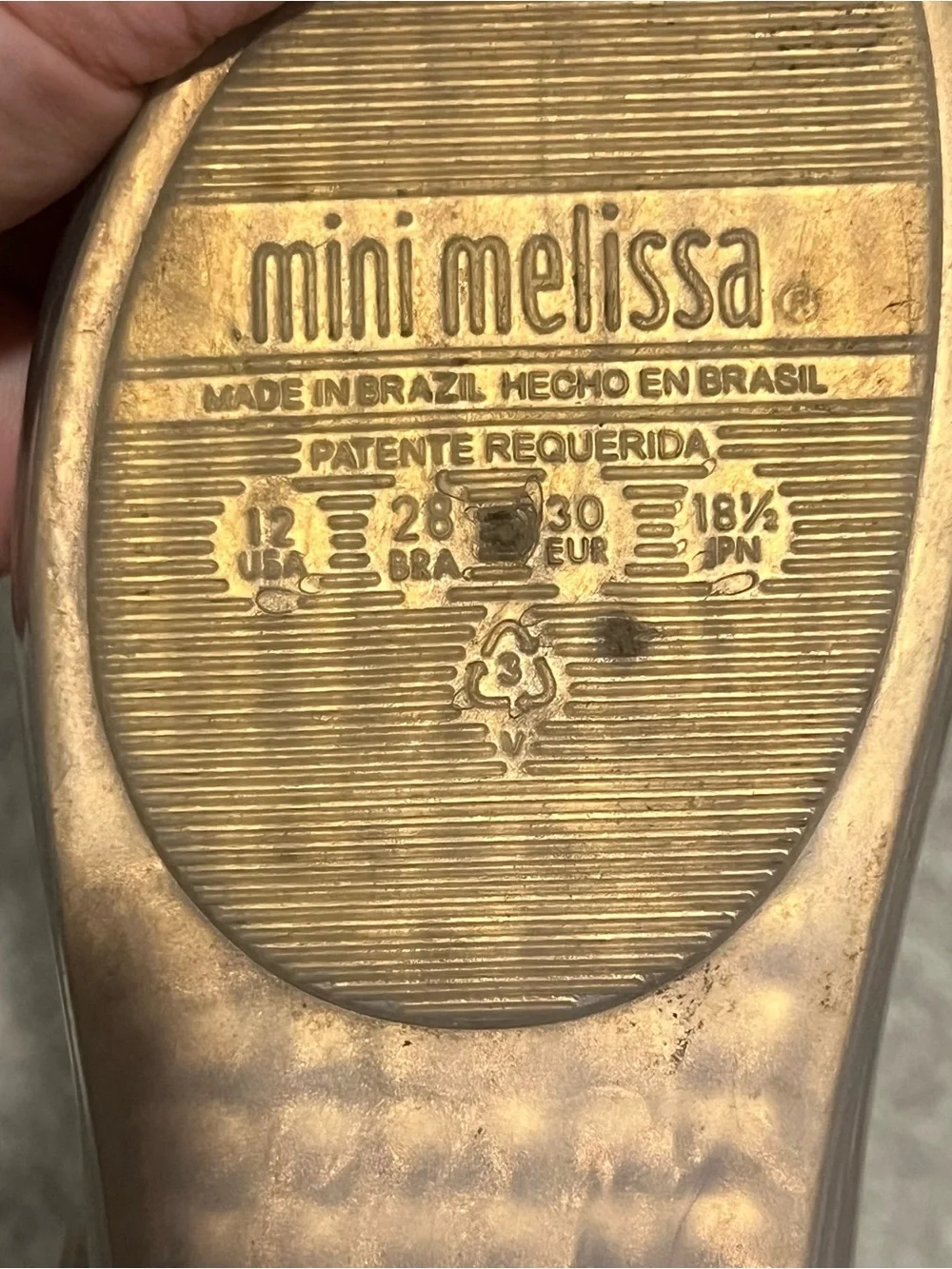 Mini Melissa Metallic Pearl Pink Butterfly Mary Jane Sandals